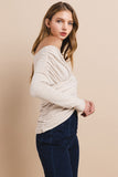 Autumn Embrace Wrap Sweater (Beige)