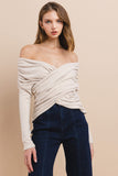 Autumn Embrace Wrap Sweater (Beige)