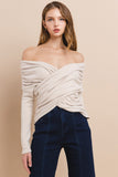 Autumn Embrace Wrap Sweater (Beige)