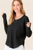 Rowan Waffle Knit Top (Black)