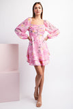 Lola Floral Mini Dress (Pink)