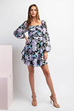 Lola Floral Mini Dress (Black)