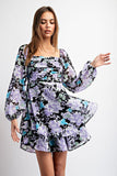 Lola Floral Mini Dress (Black)