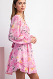 Lola Floral Mini Dress (Pink)