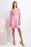 Lola Floral Mini Dress (Pink)