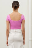 Stella Square Knit Top (Pink)