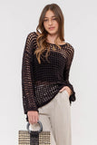 Ava Crochet Pullover (Black)