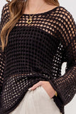 Ava Crochet Pullover (Black)