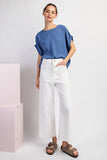 Jocelyn Short Sleeve Top (Blue)