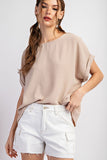 Jocelyn Short Sleeve Top (Taupe)