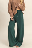 Flowy Knit Drawstring Pants (Dark Green)