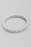 Pave Cubic Zirconia Baguettes Ring (Silver)