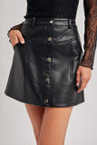 Uptown Mini A-Line Leather Skirt