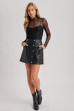 Uptown Mini A-Line Leather Skirt