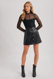 Uptown Mini A-Line Leather Skirt