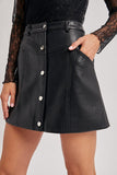 Uptown Mini A-Line Leather Skirt