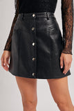 Uptown Mini A-Line Leather Skirt