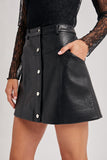 Uptown Mini A-Line Leather Skirt