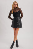 Uptown Mini A-Line Leather Skirt