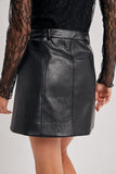 Uptown Mini A-Line Leather Skirt