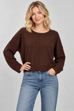 Round Neck Seam Detail Pullover (Chocolate)