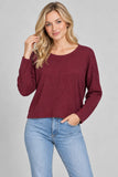 Round Neck Seam Detail Pullover (Burgundy)