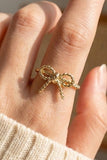 Twisted Ribbon Bow Ring (Gold)