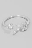 Rhinestone Star Leaf Ring (Silver)