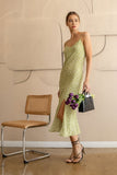 June Midi Floral Dress (Lime)