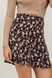 Ellie Floral Mini Skirt (Black)