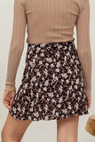 Ellie Floral Mini Skirt (Black)