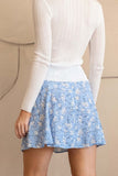Ellie Floral Mini Skirt (Blue)