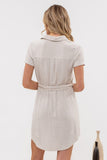 Summer Linen Mini Dress (Natural)
