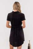 Summer Linen Mini Dress (Black)