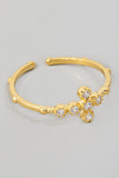 Rhinestone Cross Ring (Gold)