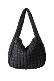 Oversized Quilted Crossbody Bag (Black)