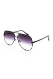 Classic Large Aviator Sunglasses (Black/ Light Frame)