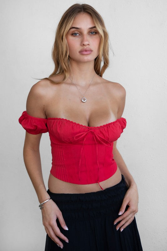 Bustier top red sales