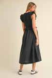 Rosalie Ruffle Knit Maxi Dress (Black)