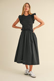 Rosalie Ruffle Knit Maxi Dress (Black)