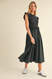 Rosalie Ruffle Knit Maxi Dress (Black)