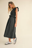 Rosalie Ruffle Knit Maxi Dress (Black)