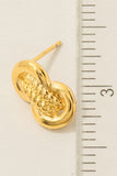 Gold Dipped Linked Hoops Stud Drop Earrings