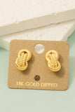 Gold Dipped Linked Hoops Stud Drop Earrings