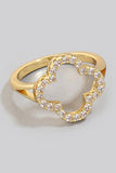 Pave Clover Band Ring (Gold)