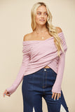 Autumn Embrace Wrap Sweater (Lilac)