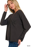 Aspen Long Sleeve Pocket Tee (Black)