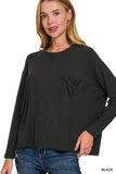 Aspen Long Sleeve Pocket Tee (Black)