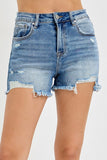 High Rise Distressed Shorts