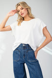 Rebecca Short Sleeve Top (White)